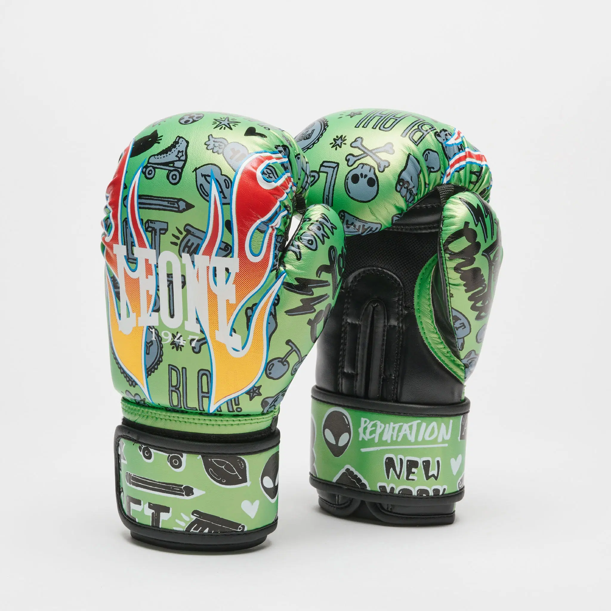 Leone 1947 FLAMES Kids Boxing Gloves GN407J – Green