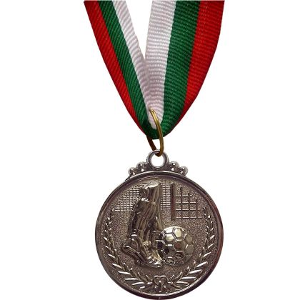 Медал футбол, 4 см, Сребърен