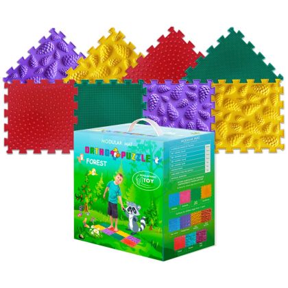 Модулен сензорен килим ORTHO PUZZLE, Микс Гора