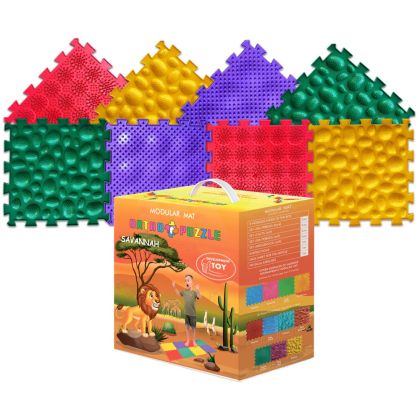 Модулен сензорен килим ORTHO PUZZLE, Микс Савана