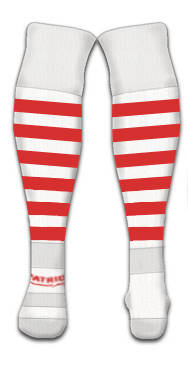Футболни чорапи Patriot – PTFH007 Червени райе